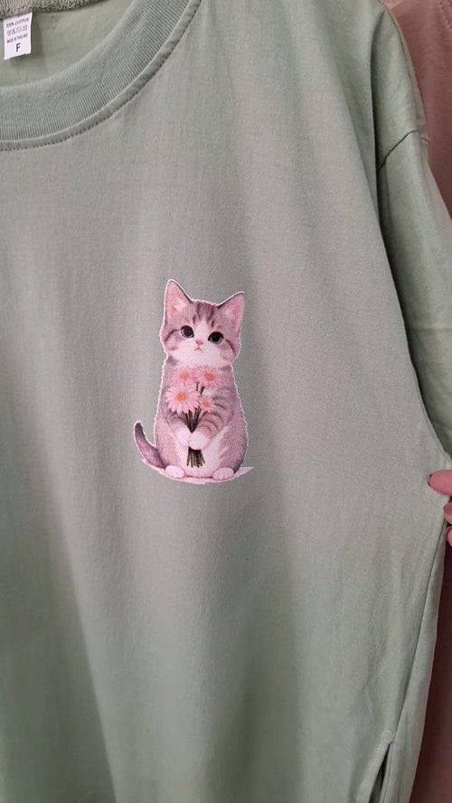 Cat cotton long dress