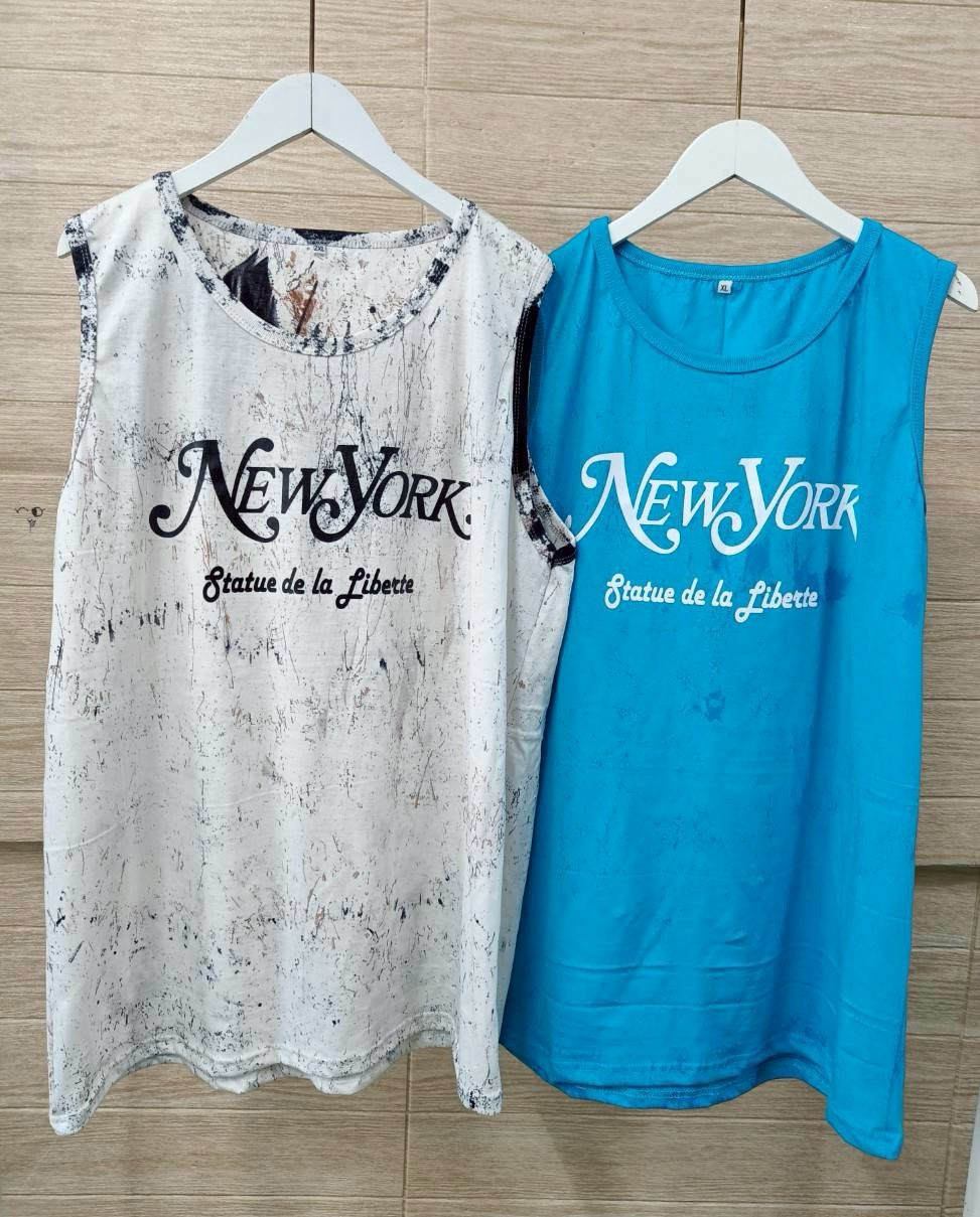 New York tie dye singlet