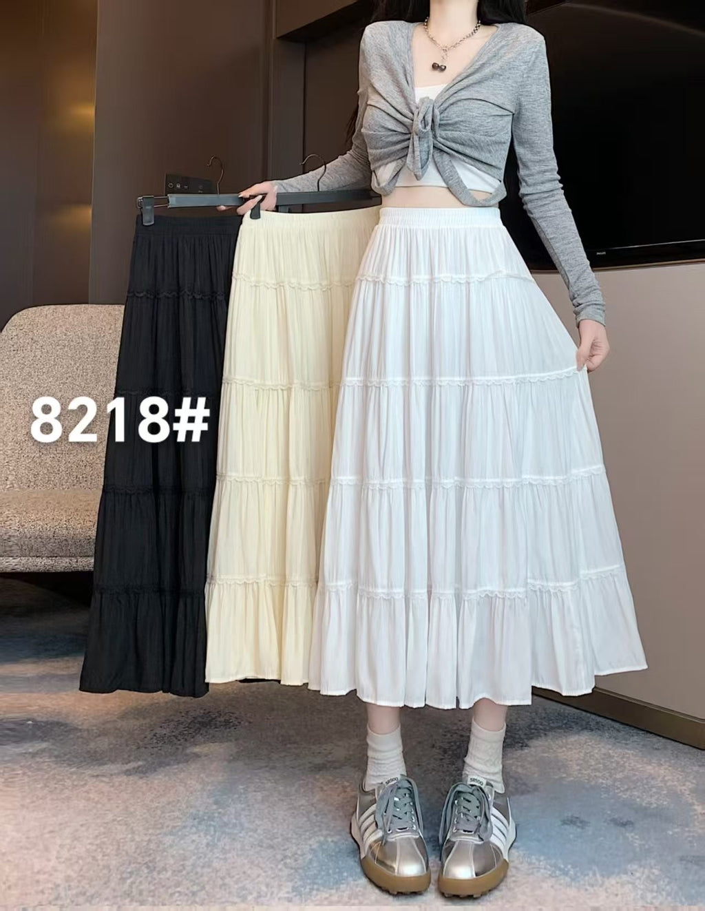 Plain long skirt